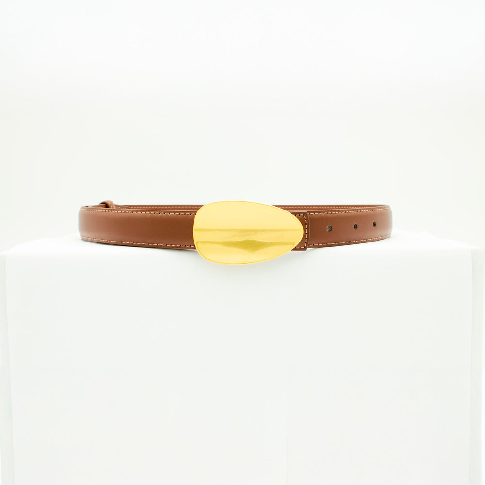 Sleek bælte - Brun/guld