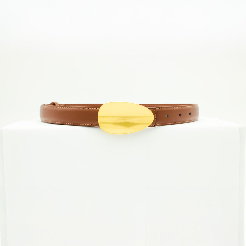 Sleek bælte - Brun/guld
