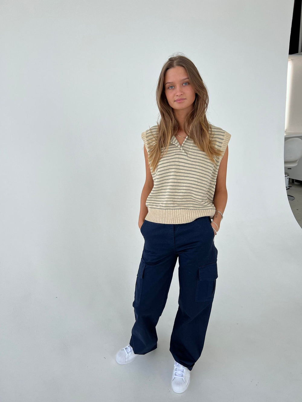 Diamanta comfy sæt - Beige/grøn