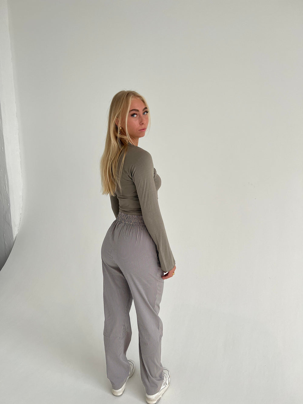 Zuri bukser med striber - Blå/beige