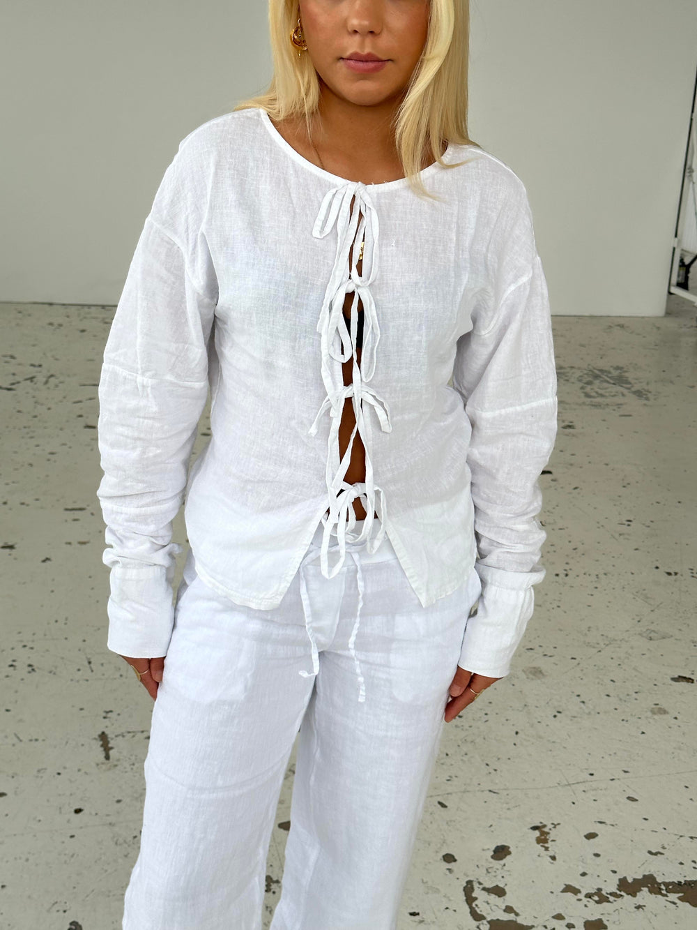 Angel hørbluse - hvid