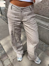Herringbone bukser - Brun/hvid