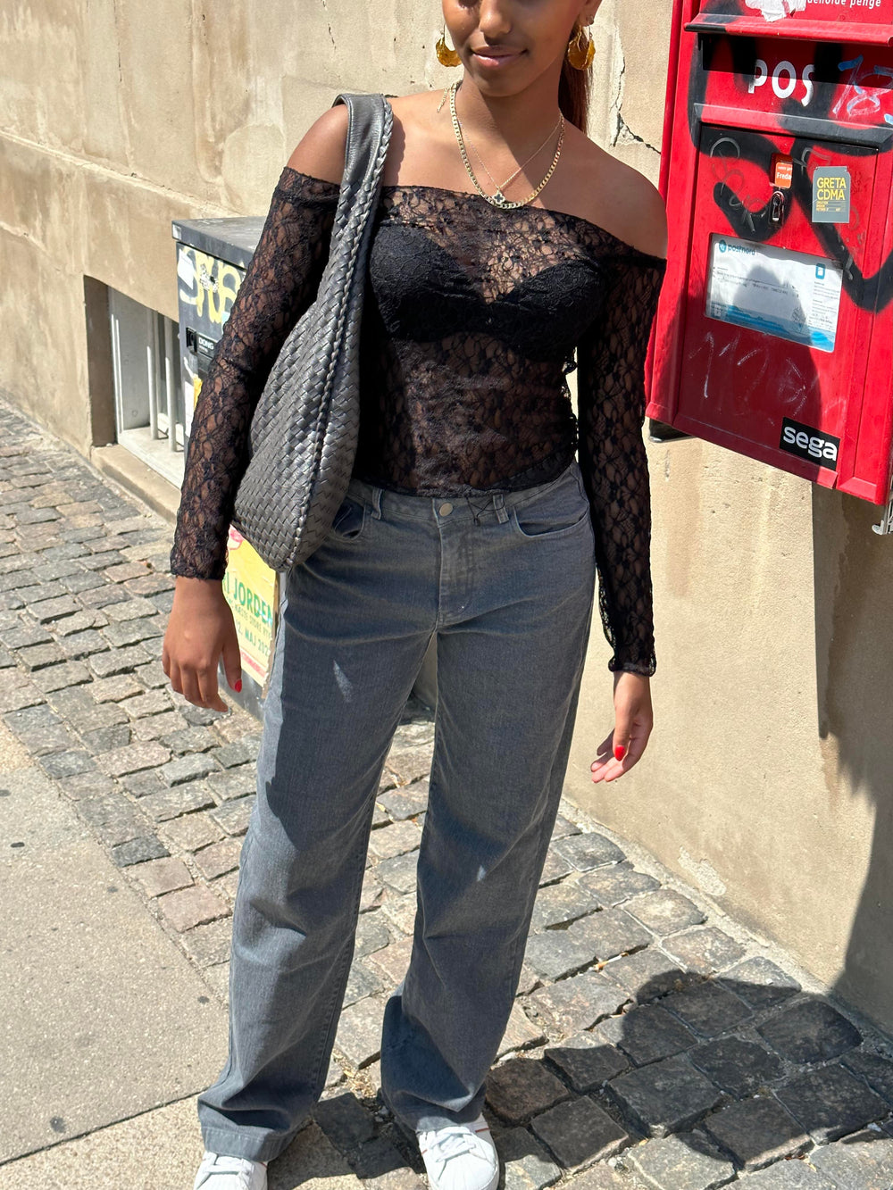 Nuna lavtaljede jeans - Grå