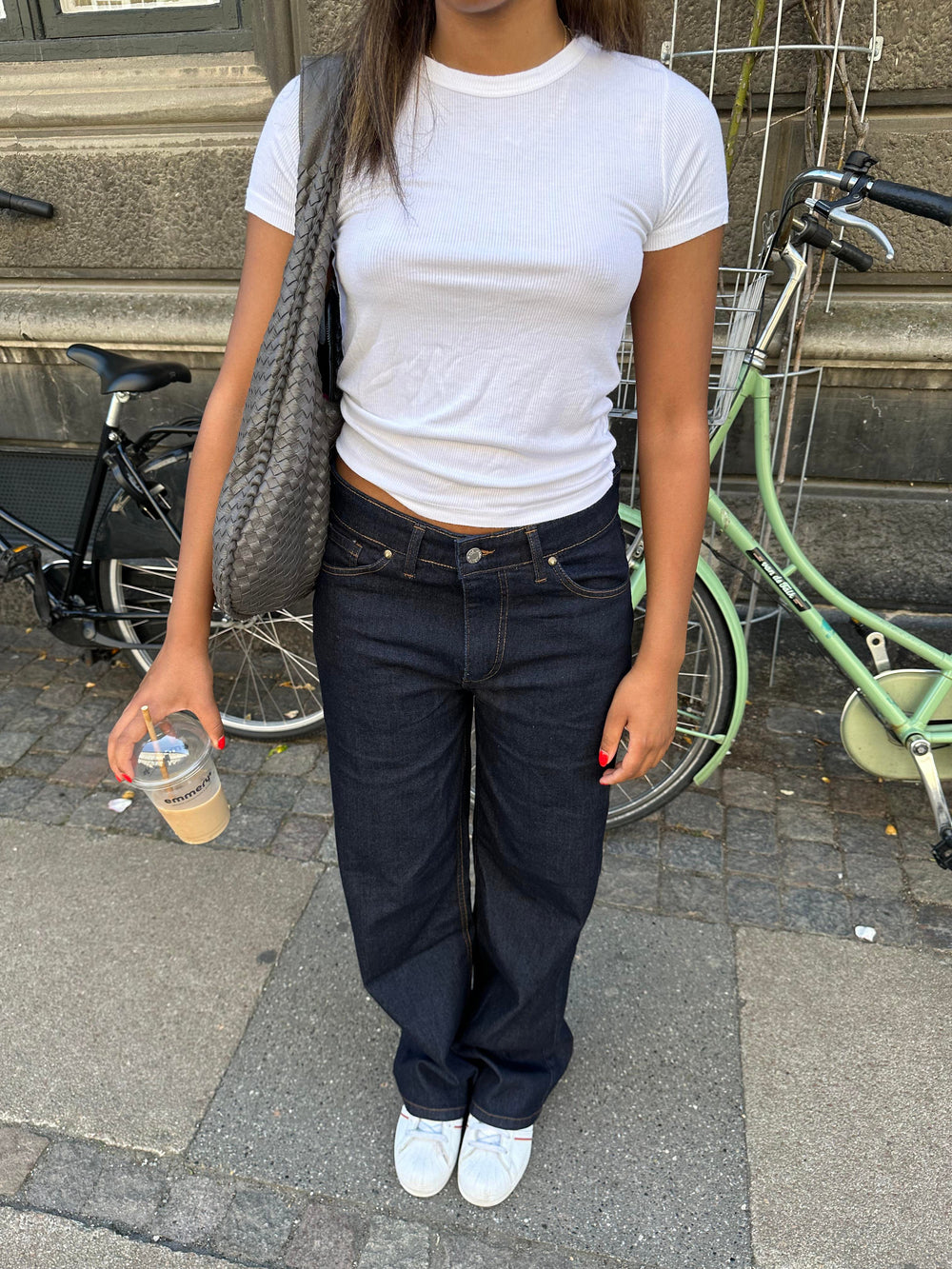 Anemon oversized jeans - Mørk denim