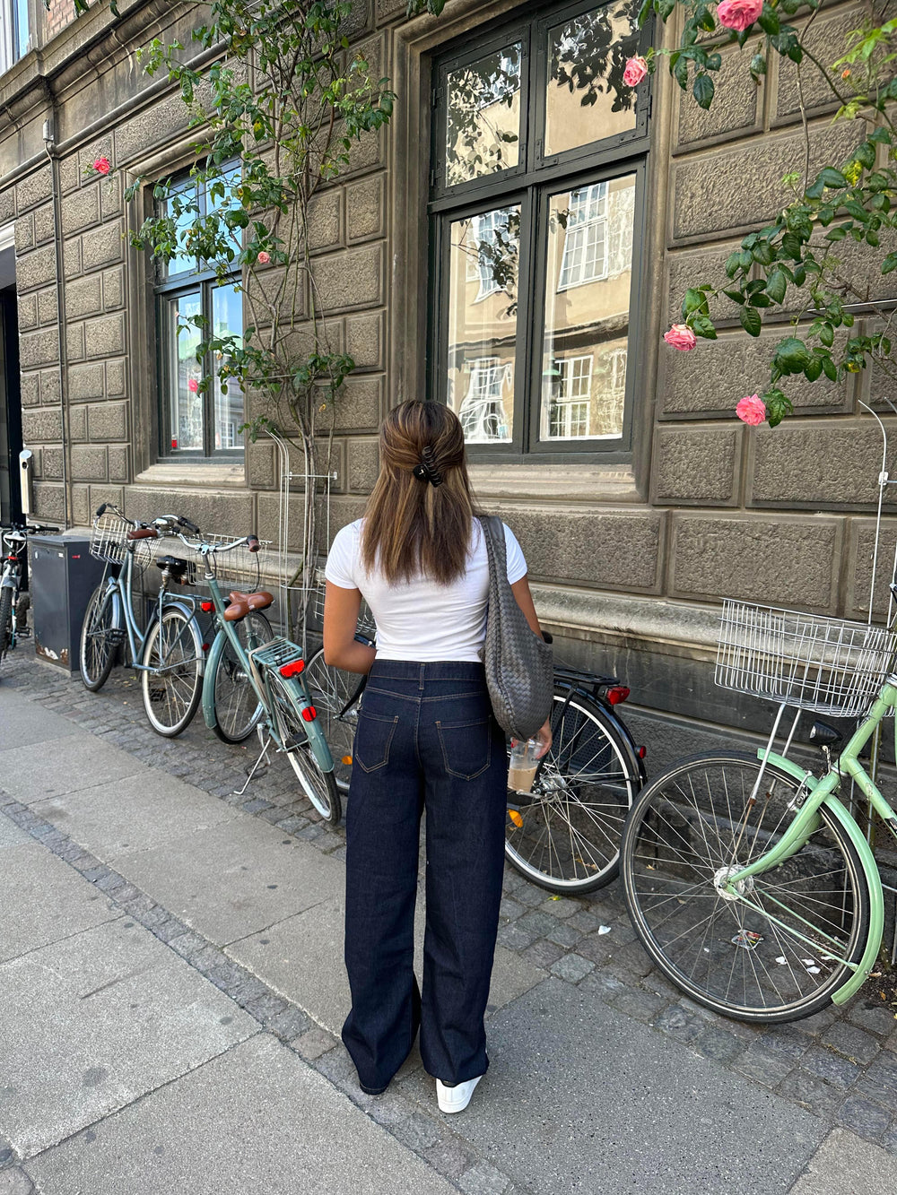 Anemon oversized jeans - Mørk denim