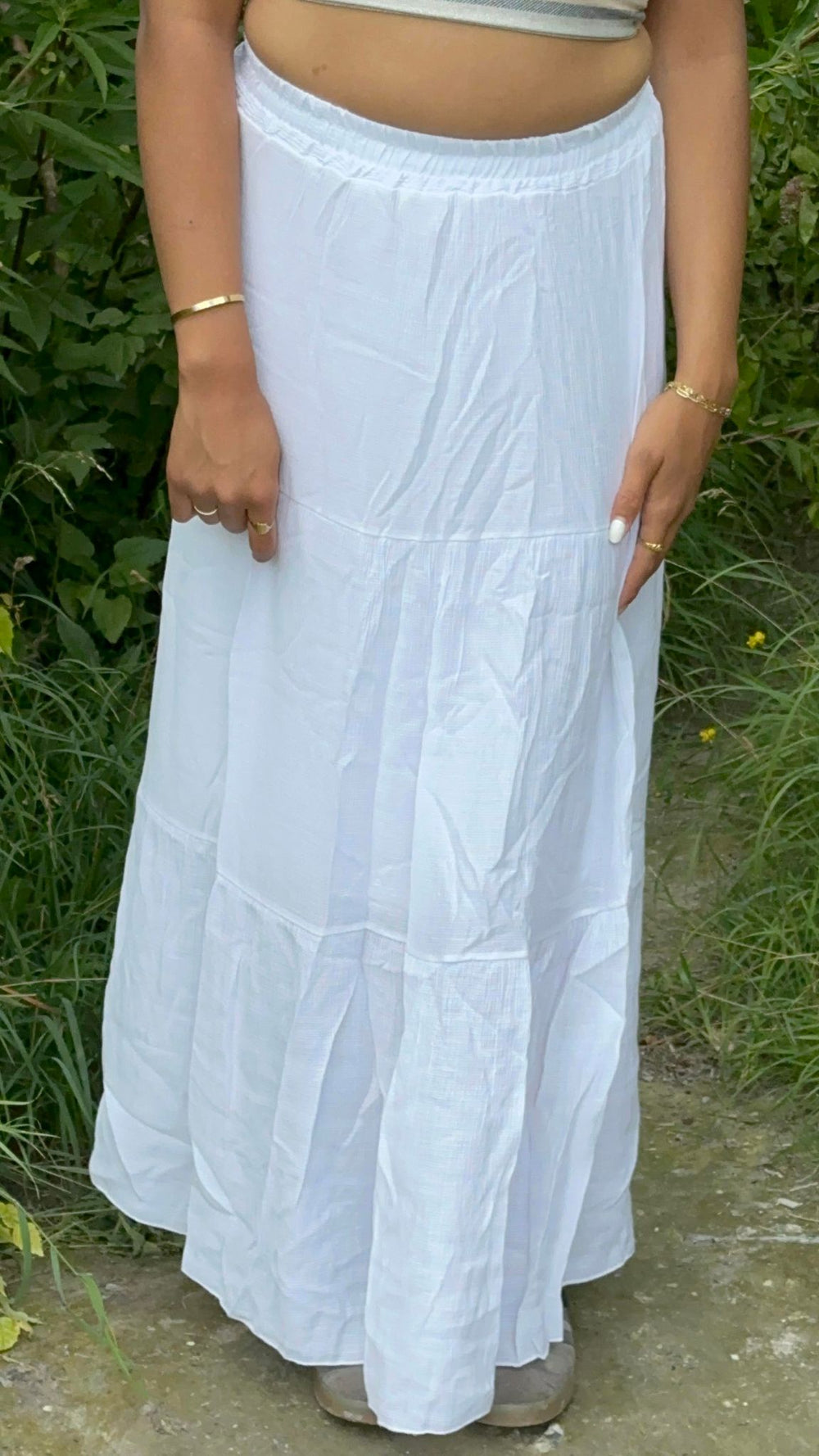 Kiera lang nederdel - Hvid