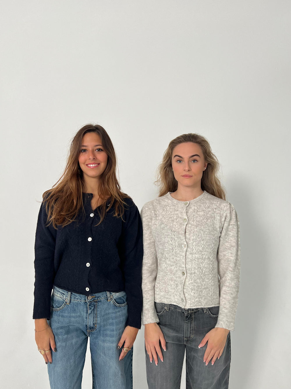 Cilla strikket cardigan - Lysegrå