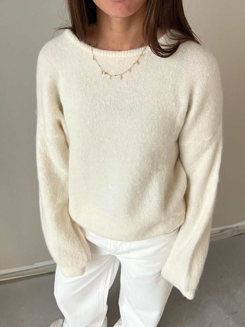 Sierra striktrøje - Off-white