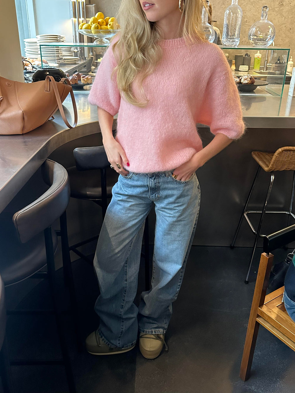 Elise t-shirt strik - Lyserød