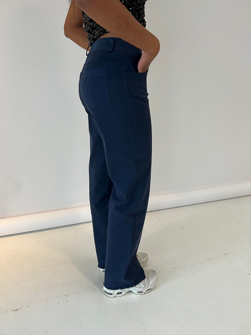 Gabardin jacquard jeans - Navy