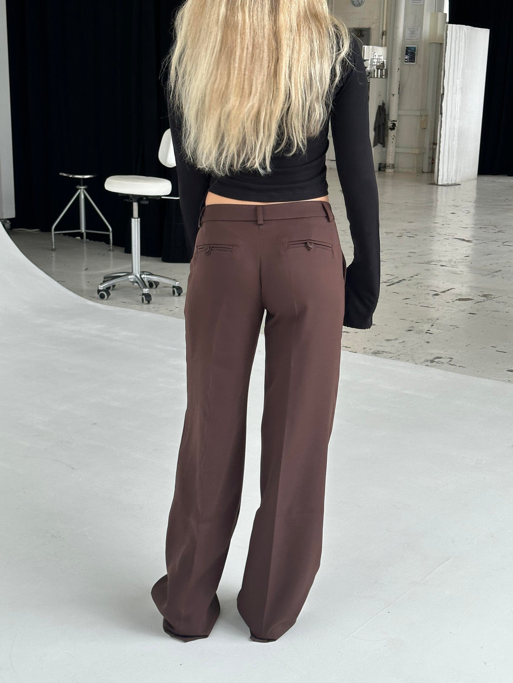 Britney lavtaljede suit bukser - Brun