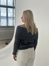 Theresa off-shoulder strik - Grå