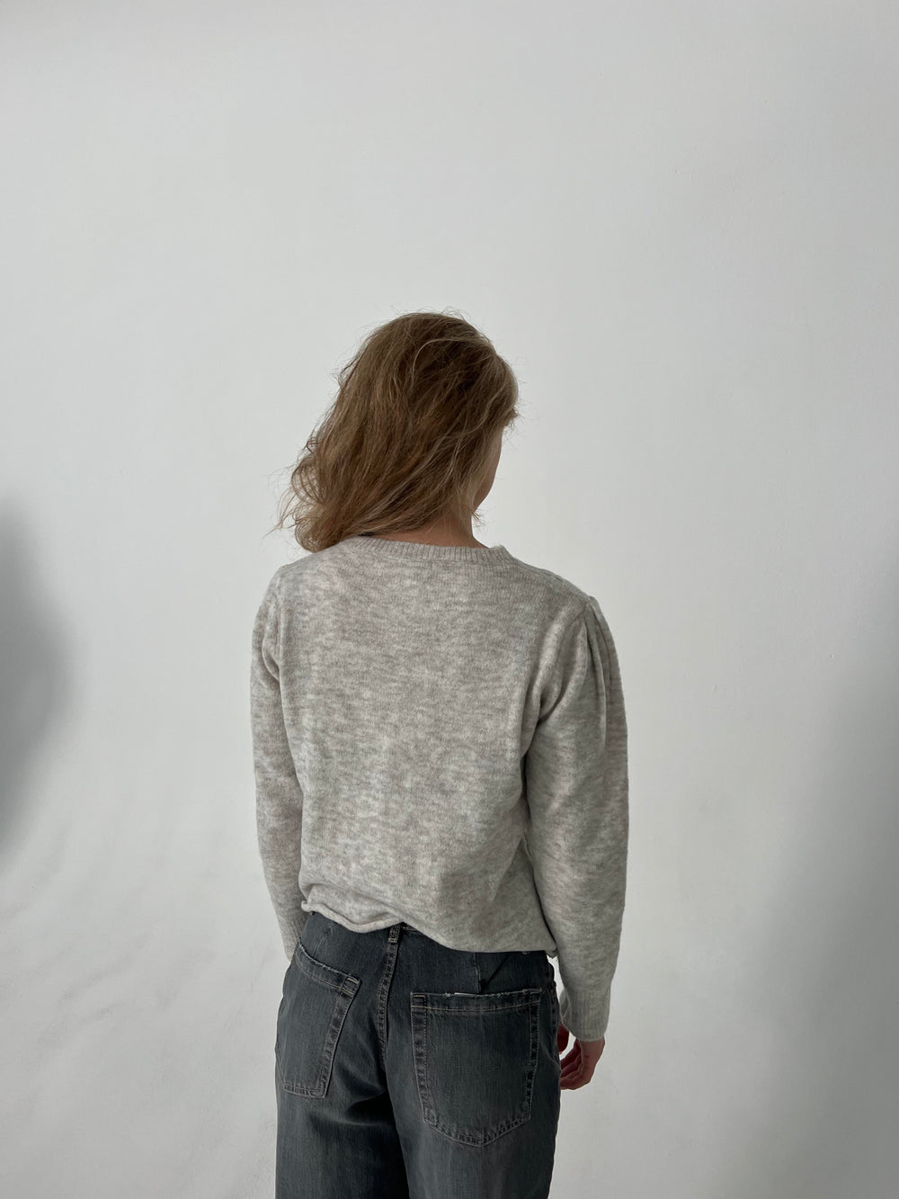 Cilla strikket cardigan - Lysegrå