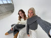 Theresa off-shoulder strik - Grå