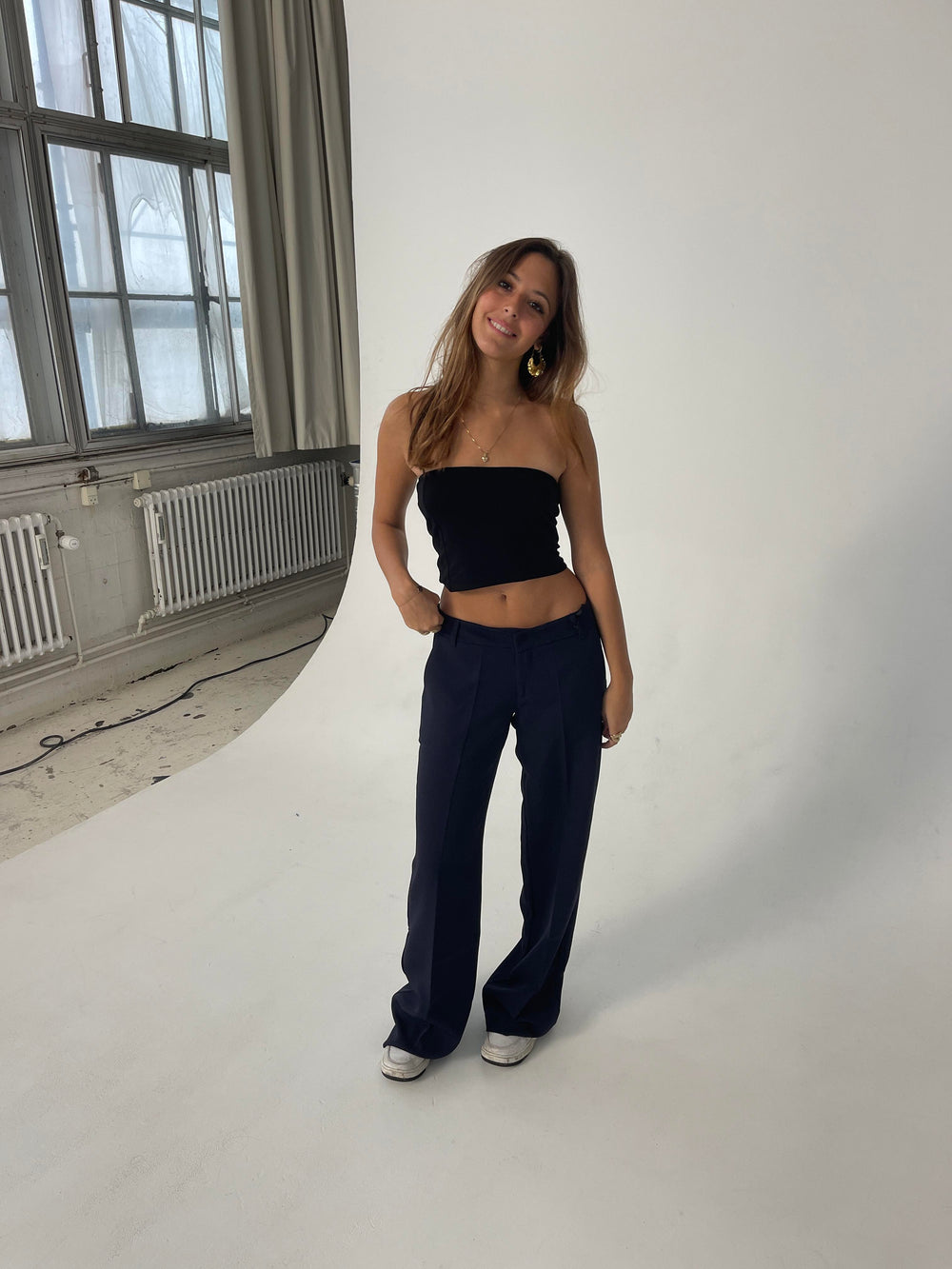 Britney lavtaljede suit bukser - navy