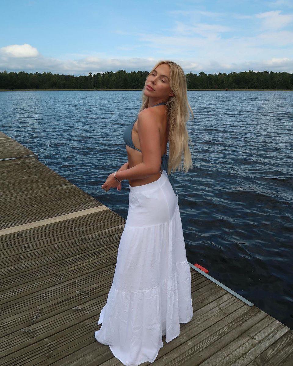 Kiera lang nederdel - Hvid