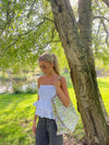 Milla broderi anglaise top - Hvid