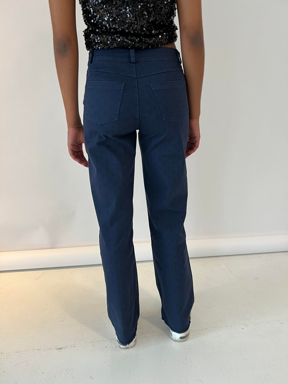 Gabardin jacquard jeans - Navy