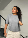 Arabella strikket t-shirt - Grå