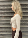 Simona 2 ways bindebluse - Beige