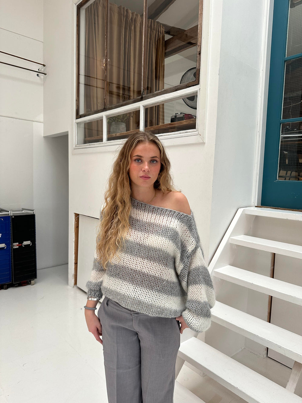 Anna Olympia striktrøje - Grå