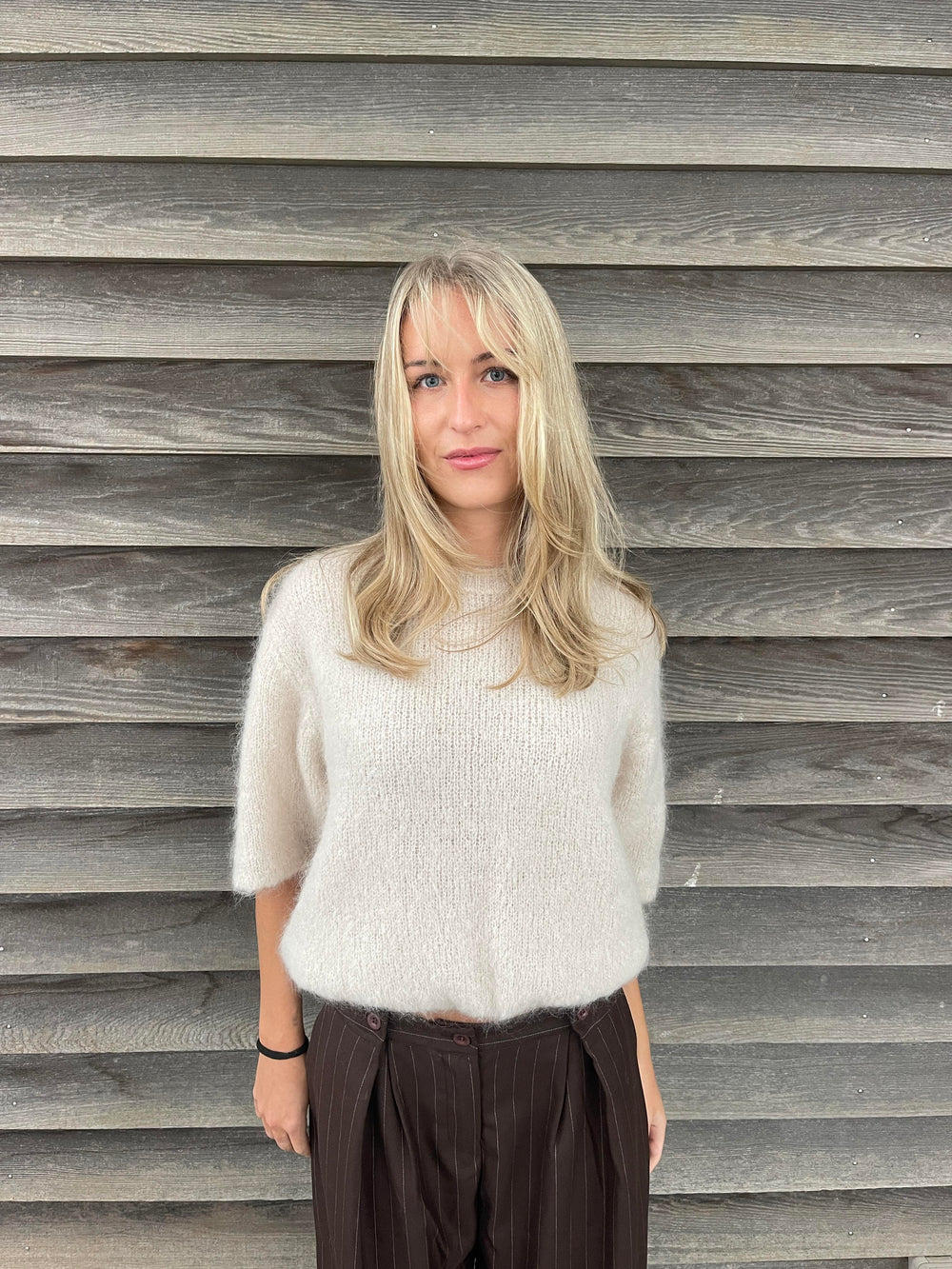 Elise t-shirt strik - Beige