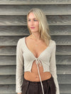 Simona 2 ways bindebluse - Beige
