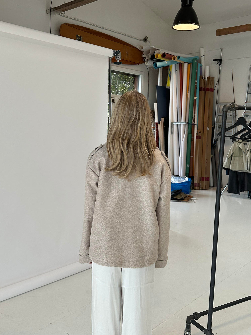 Nicole kort frakke - beige