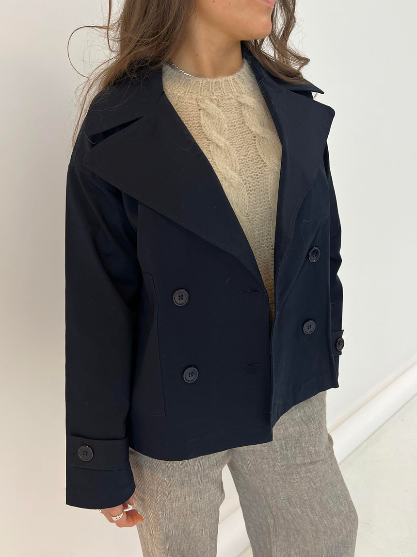 Catinka kort trenchcoat - Navy