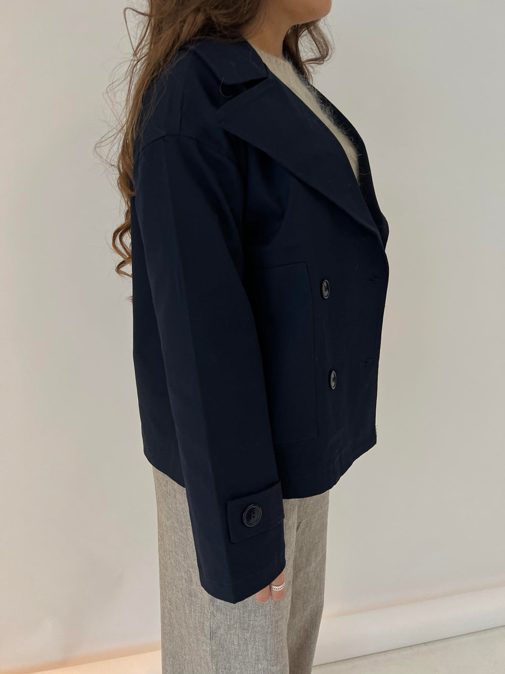 Catinka kort trenchcoat - Navy