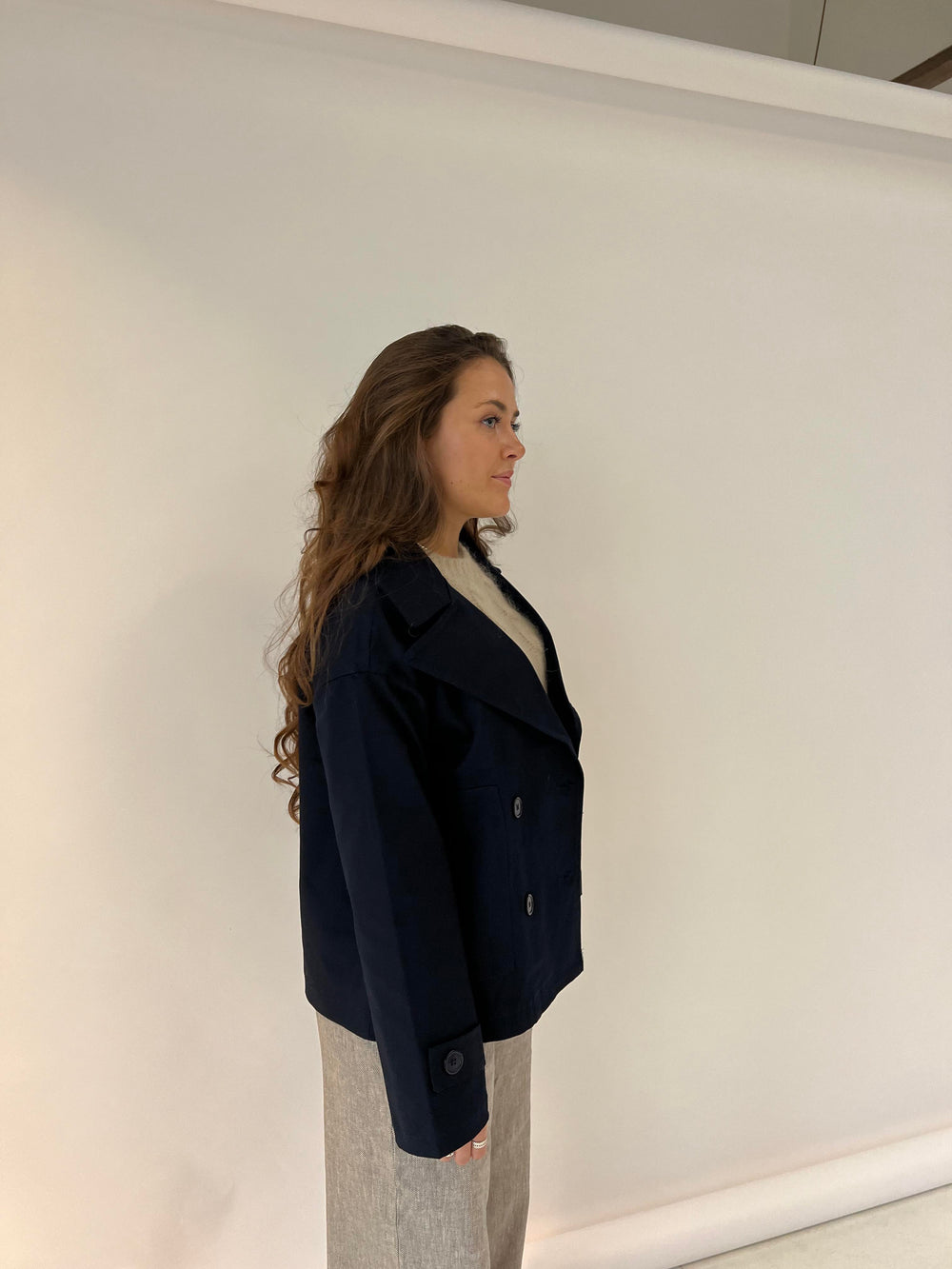 Catinka kort trenchcoat - Navy