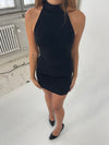 Lorraine halterneck glitterkjole - Sort