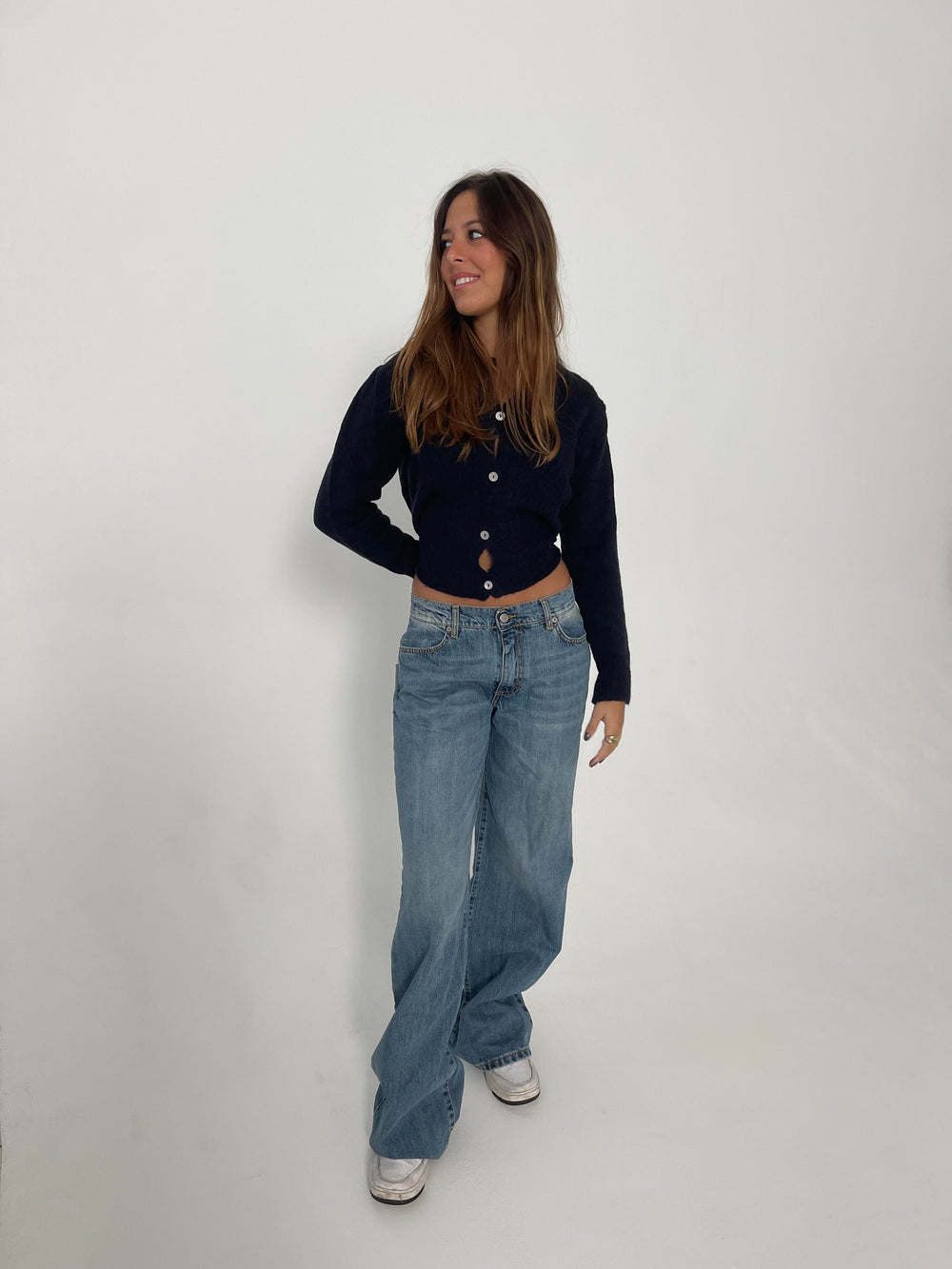 Cilla strikket cardigan - Navy