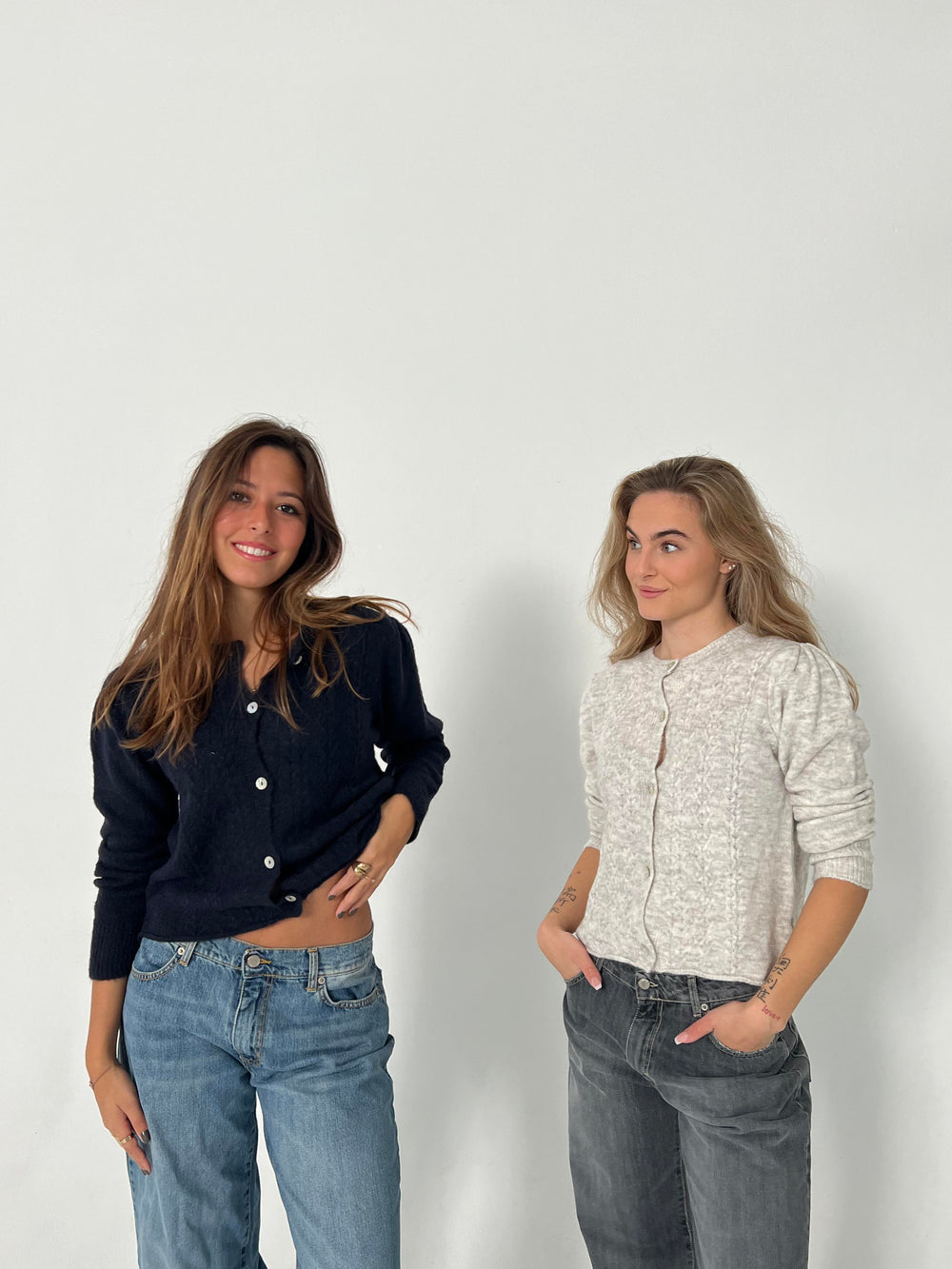 Cilla strikket cardigan - Lysegrå