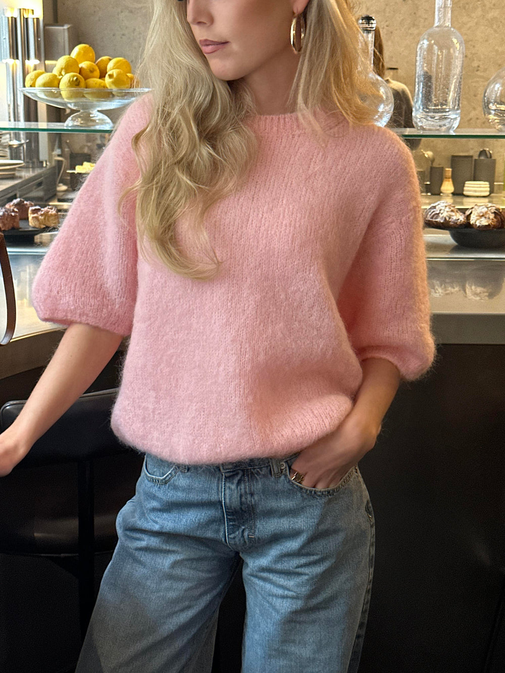 Elise t-shirt strik - Lyserød