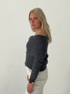 Theresa off-shoulder strik - Grå