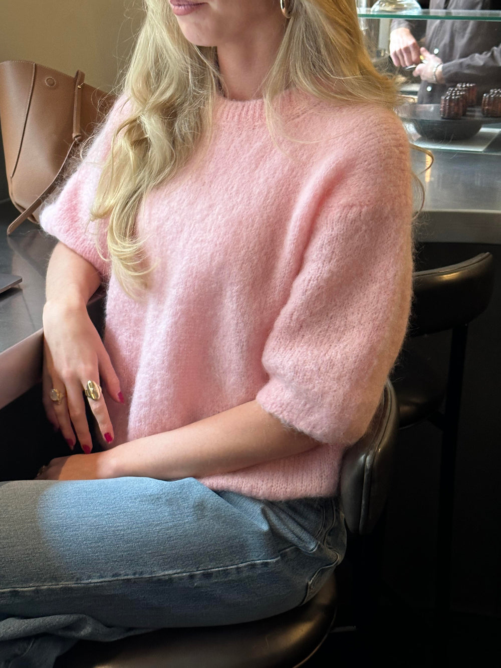 Elise t-shirt strik - Lyserød