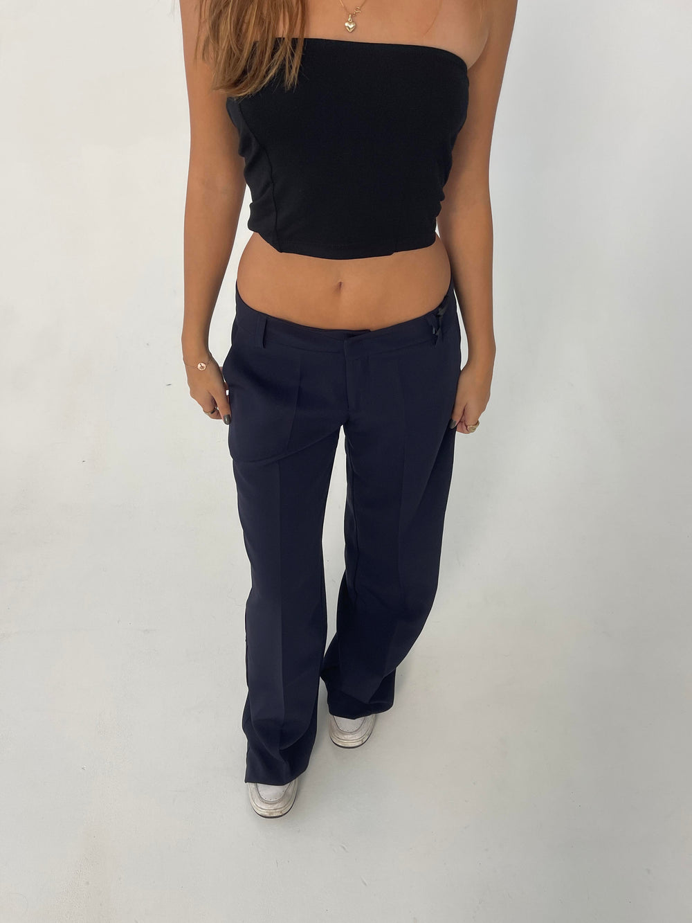 Britney lavtaljede suit bukser - navy