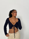 Simona 2 ways bindebluse - Navy