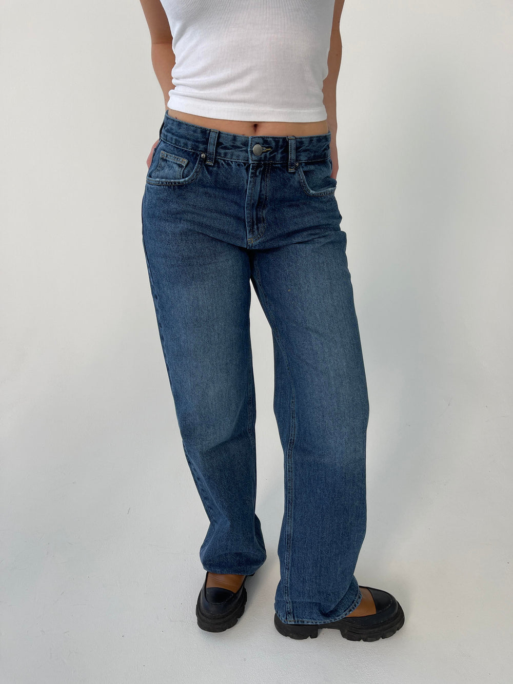 Sage baggy jeans - Mørkeblå denim