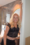 Hemilly bluse med bolder - Sort
