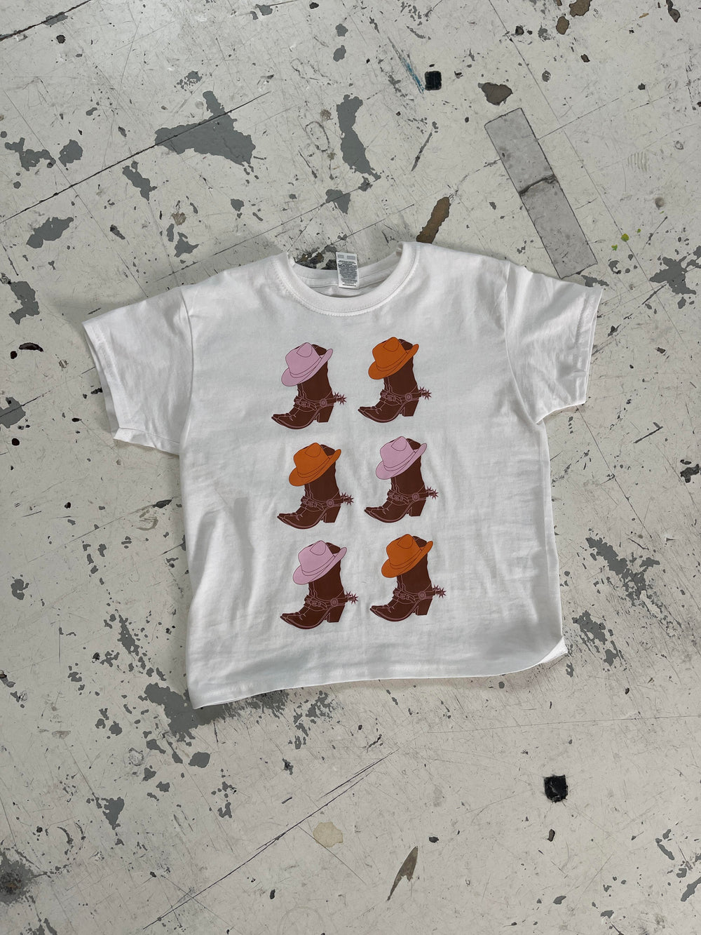 "Cowboy boots" baby tee - Hvid