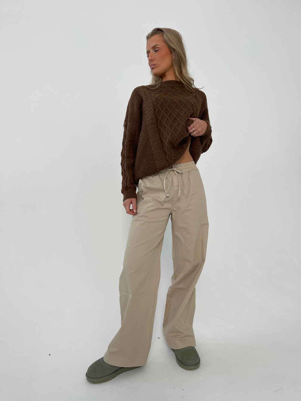 Lucille bukser med snørelukning - Beige