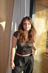 Hemilly bluse med bolder - Sort