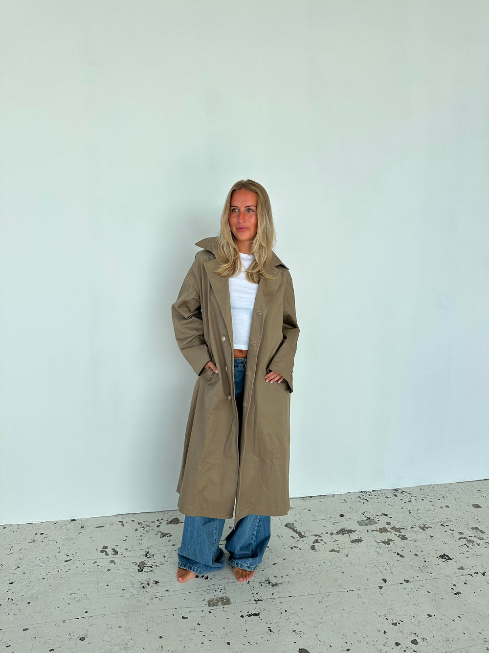 Josefine oversized trenchcoat - Mørk beige