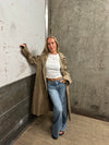 Josefine oversized trenchcoat - Mørk beige