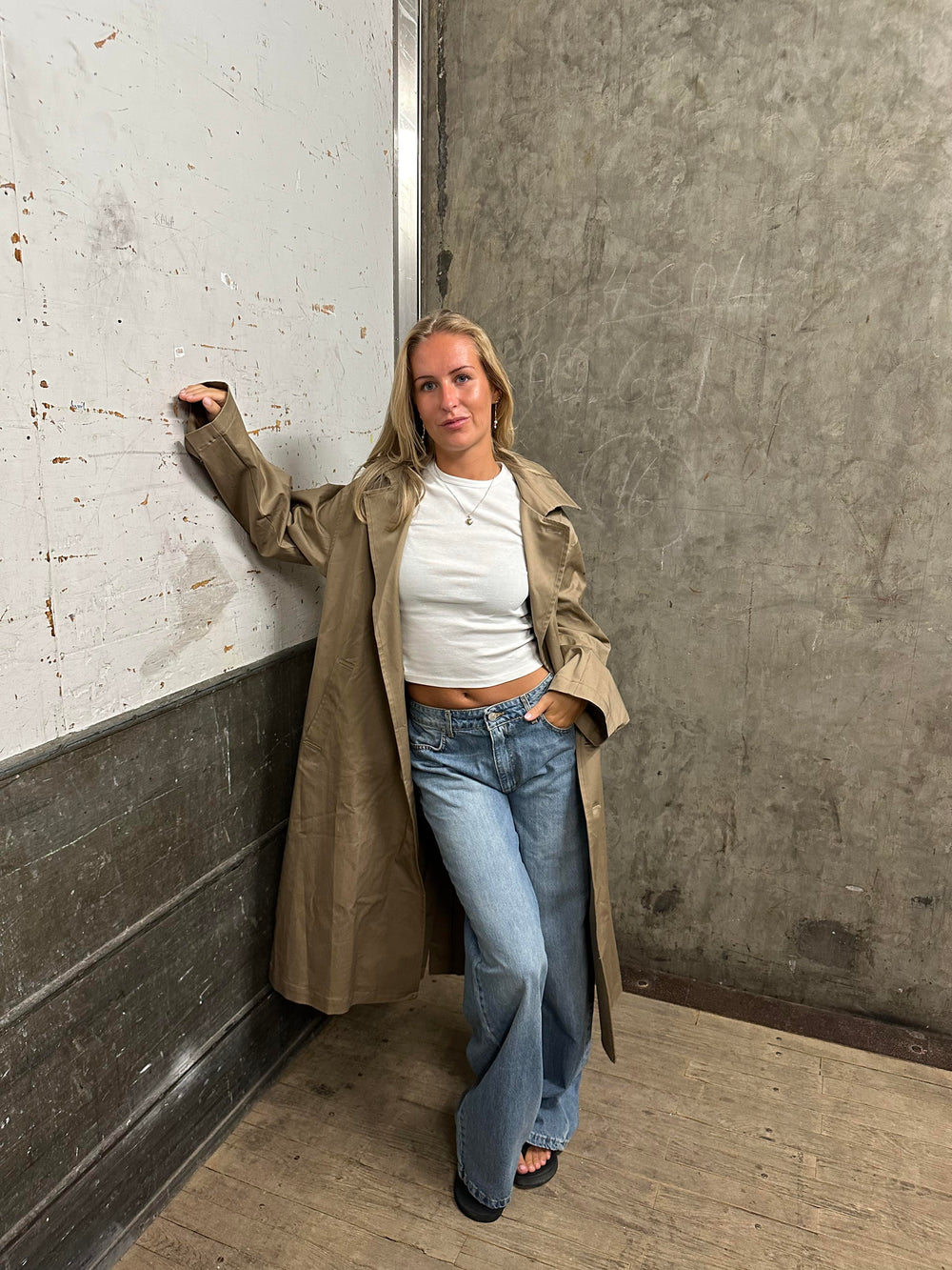 Josefine oversized trenchcoat - Mørk beige