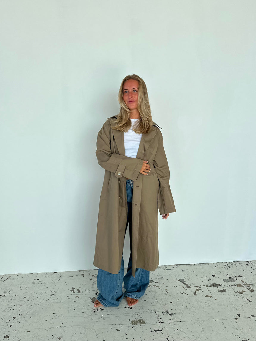Josefine oversized trenchcoat - Mørk beige