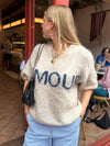 "Amour" striktrøje - Beige