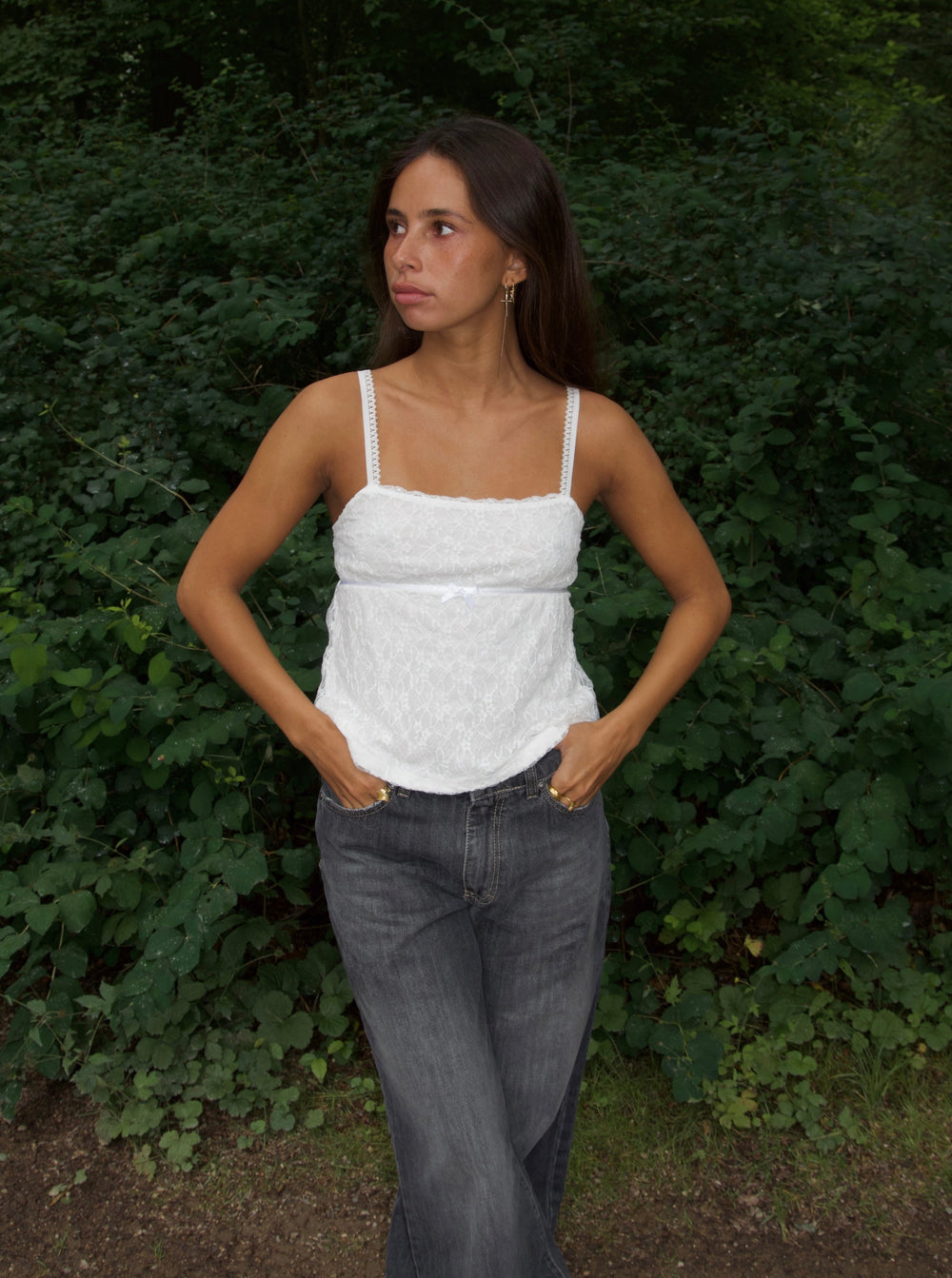 Bente blondetop - Hvid